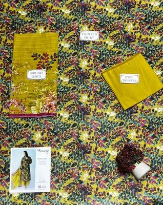 3 Pcs Women's Unstitched Printed Suit thumbnail 3