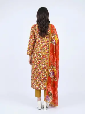3 Pcs Women's Unstitched Printed Suit thumbnail 2