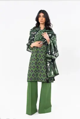 3 Pcs Women's Unstitched Printed Suit