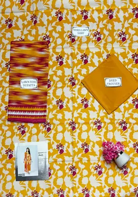 3 Pcs Women's Unstitched Printed Suit thumbnail 2