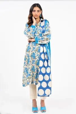 3 Pcs Women's Unstitched Printed Suit