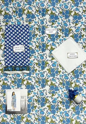 3 Pcs Women's Unstitched Printed Suit thumbnail 2