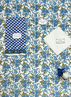 3 Pcs Women's Unstitched Printed Suit thumbnail 3