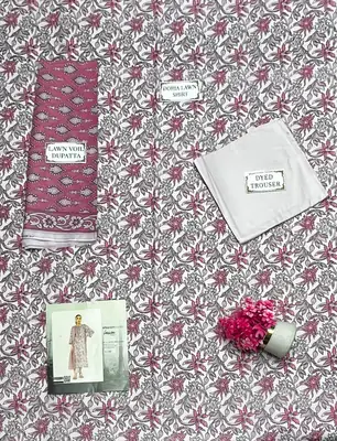 3 Pcs Women's Unstitched Printed Suit thumbnail 2