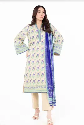 3 Pcs Women's Unstitched Printed Suit