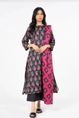 3 Pcs Women's Unstitched Printed Suit