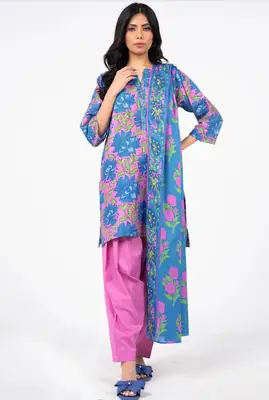 3 Pcs Women's Unstitched Printed Suit