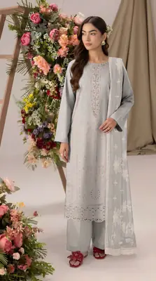 3 Pcs Women's Unstitched Plain Suit