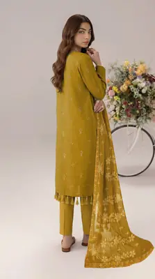 3 Pcs Women's Unstitched Plain Suit thumbnail 2