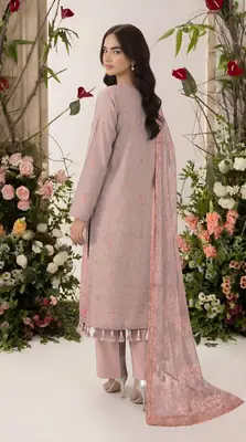 3 Pcs Women's Unstitched Plain Suit thumbnail 2