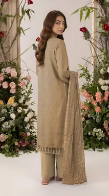 3 Pcs Women's Unstitched Plain Suit thumbnail 2