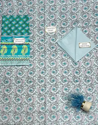 3 Pcs Women's Unstitched Printed Suit thumbnail 4