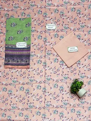 3 Pcs Women's Unstitched Printed Suit thumbnail 4
