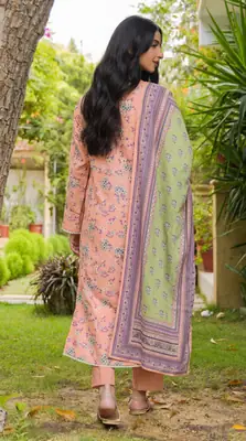 3 Pcs Women's Unstitched Printed Suit thumbnail 2