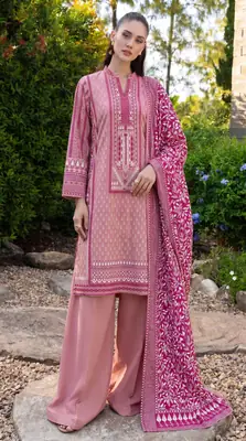 3 Pcs Women's Unstitched Printed Suit