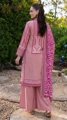 3 Pcs Women's Unstitched Printed Suit thumbnail 2