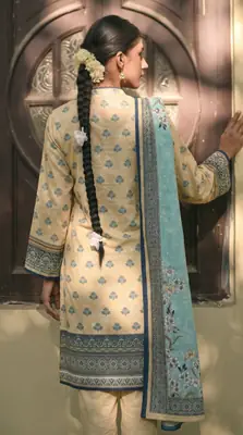 3 Pcs Women's Unstitched Printed Suit thumbnail 2