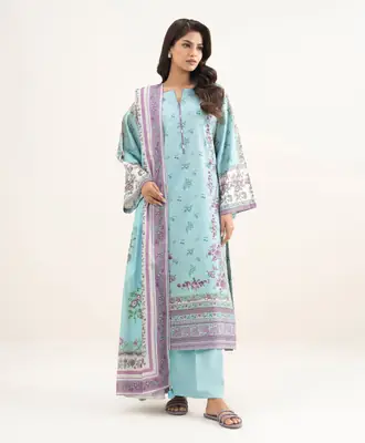 3 Pcs Women's Unstitched Printed Suit