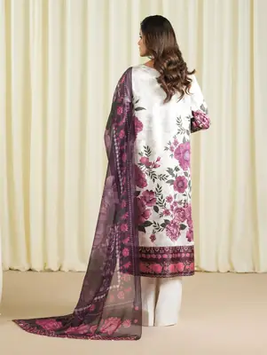 3 Pcs Women's Unstitched Printed Suit