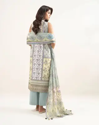 3 Pcs Women's Unstitched Printed Suit thumbnail 2
