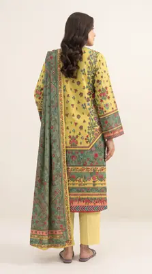 3 Pcs Women's Unstitched Printed Suit thumbnail 2