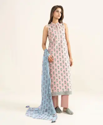 3 Pcs Women's Unstitched Printed Suit