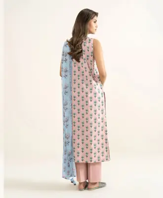 3 Pcs Women's Unstitched Printed Suit thumbnail 2