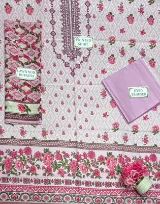 3 Pcs Women's Unstitched Printed Suit thumbnail 4