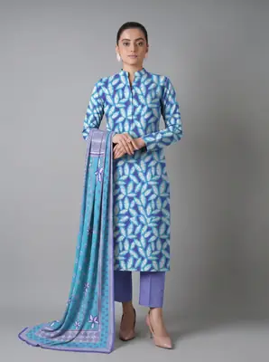 3 Pcs Women's Unstitched Printed Suit