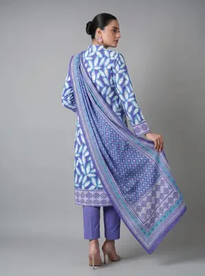 3 Pcs Women's Unstitched Printed Suit thumbnail 2