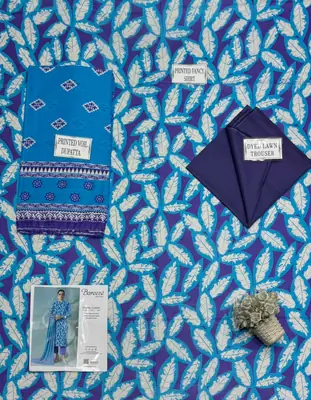 3 Pcs Women's Unstitched Printed Suit thumbnail 3