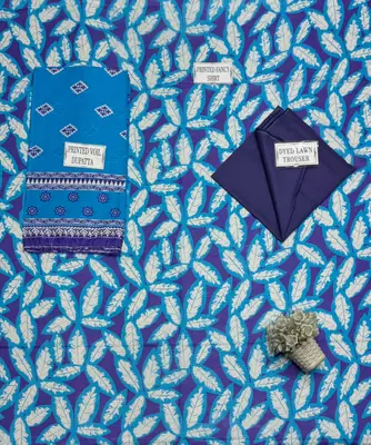 3 Pcs Women's Unstitched Printed Suit thumbnail 4