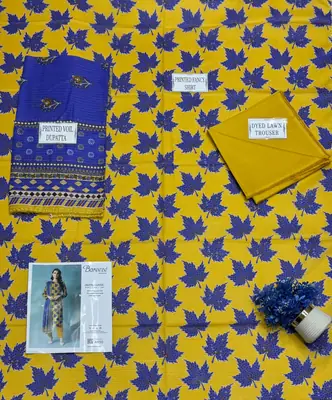 3 Pcs Women's Unstitched Printed Suit thumbnail 3