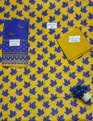 3 Pcs Women's Unstitched Printed Suit thumbnail 4
