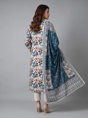 3 Pcs Women's Unstitched Printed Suit thumbnail 2