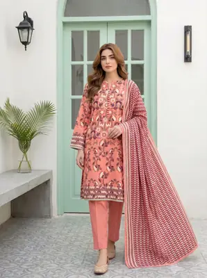 3 Pcs Women's Unstitched Printed Suit