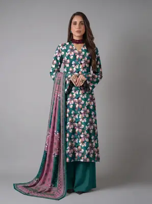 3 Pcs Women's Unstitched Printed Suit