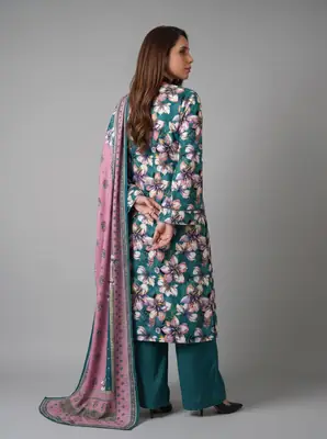 3 Pcs Women's Unstitched Printed Suit thumbnail 2