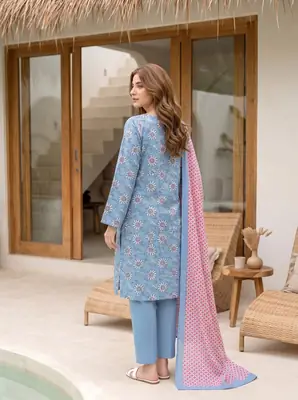 3 Pcs Women's Unstitched Printed Suit thumbnail 2
