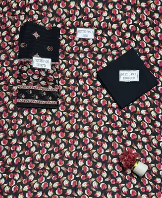3 Pcs Women's Unstitched Printed Suit thumbnail 4
