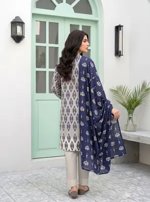 3 Pcs Women's Unstitched Printed Suit thumbnail 2