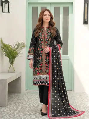 3 Pcs Women's Unstitched Printed Suit
