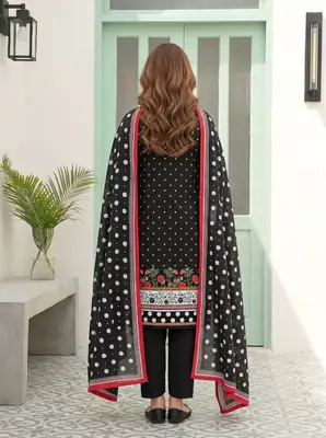 3 Pcs Women's Unstitched Printed Suit thumbnail 2