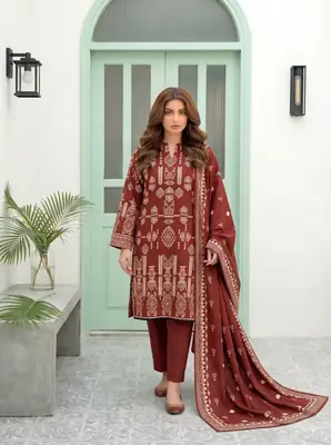 3 Pcs Women's Unstitched Printed Suit