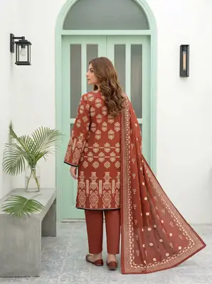 3 Pcs Women's Unstitched Printed Suit thumbnail 2