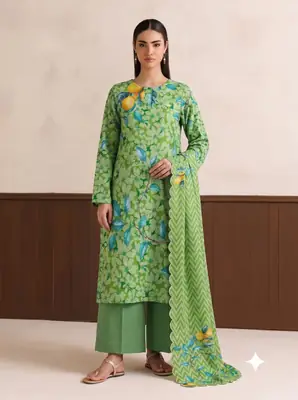 3 Pcs Women's Unstitched Printed Suit