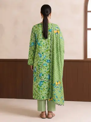 3 Pcs Women's Unstitched Printed Suit thumbnail 2