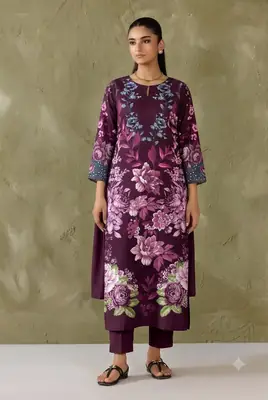 3 Pcs Women's Unstitched Printed Suit
