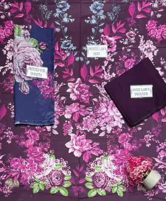 3 Pcs Women's Unstitched Printed Suit thumbnail 4