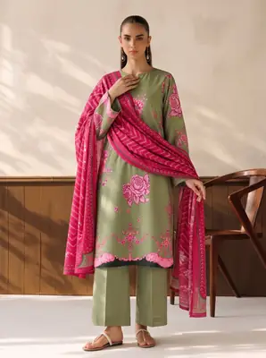 3 Pcs Women's Unstitched Printed Suit